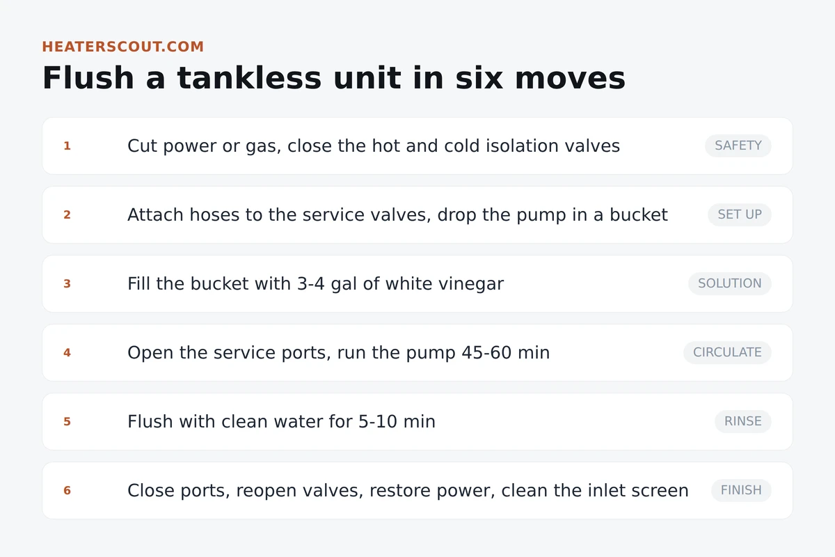 How to descale a tankless water heater in six steps