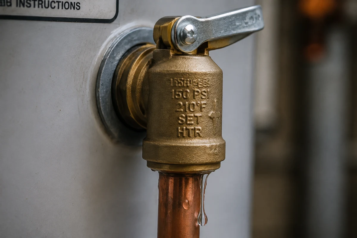 Replacing a water heater temperature and pressure relief valve with a wrench