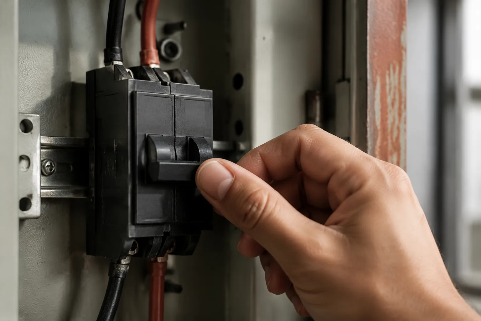 Testing a water heater heating element to ground with a multimeter set to ohms